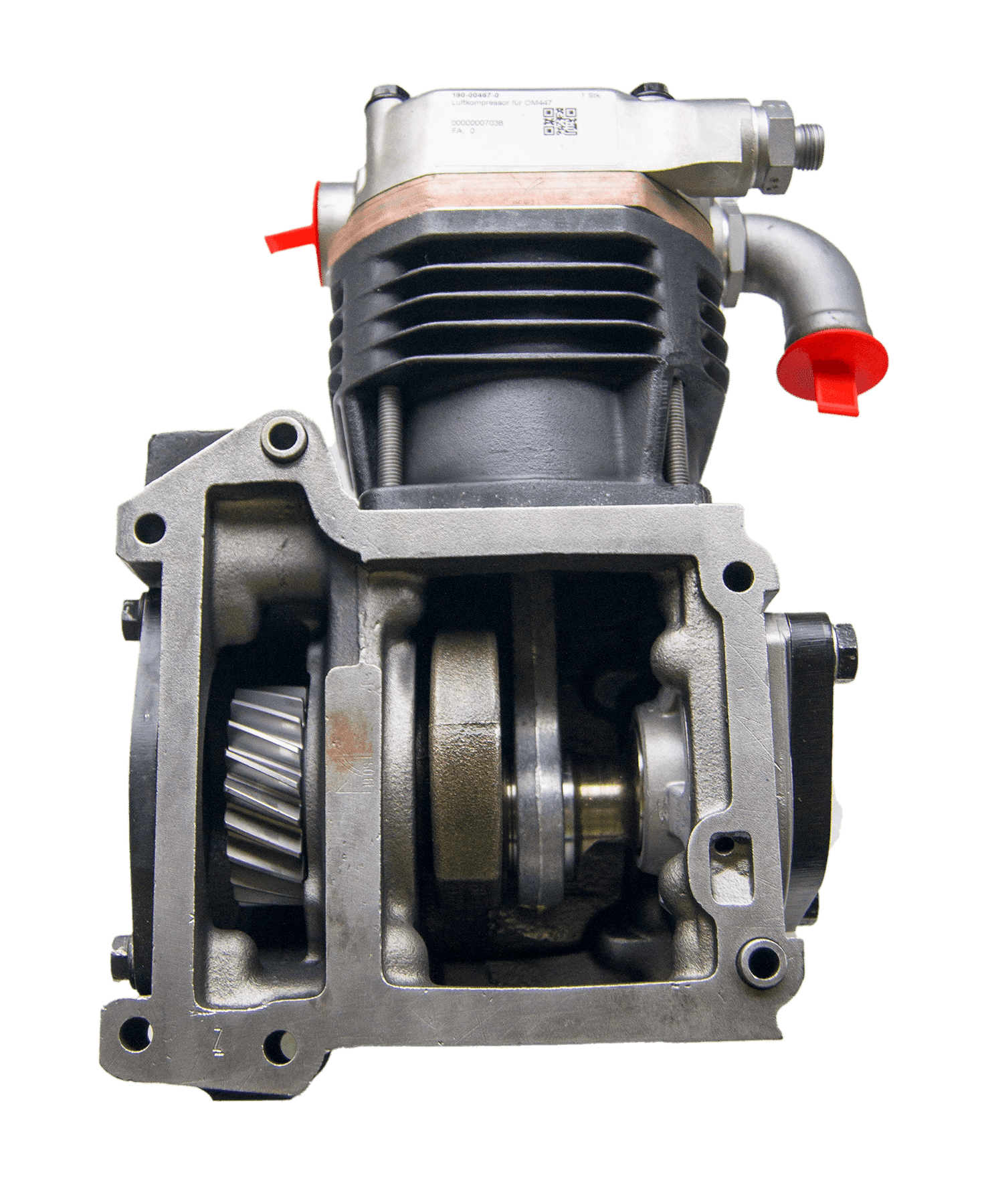 Luftkompressor Mercedes-Benz AXOR OM447 Vergleichsnummer: 000000070038, R4421310519, OM447, A4471302815, A4471302015, MEB-Nr.: 190-00467-0